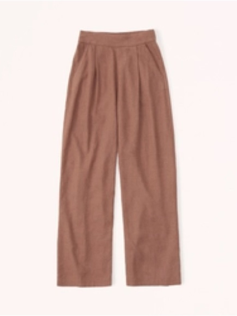 Brown Abercrombie Women's Linen-Blend Pull-On Wide Leg Pants